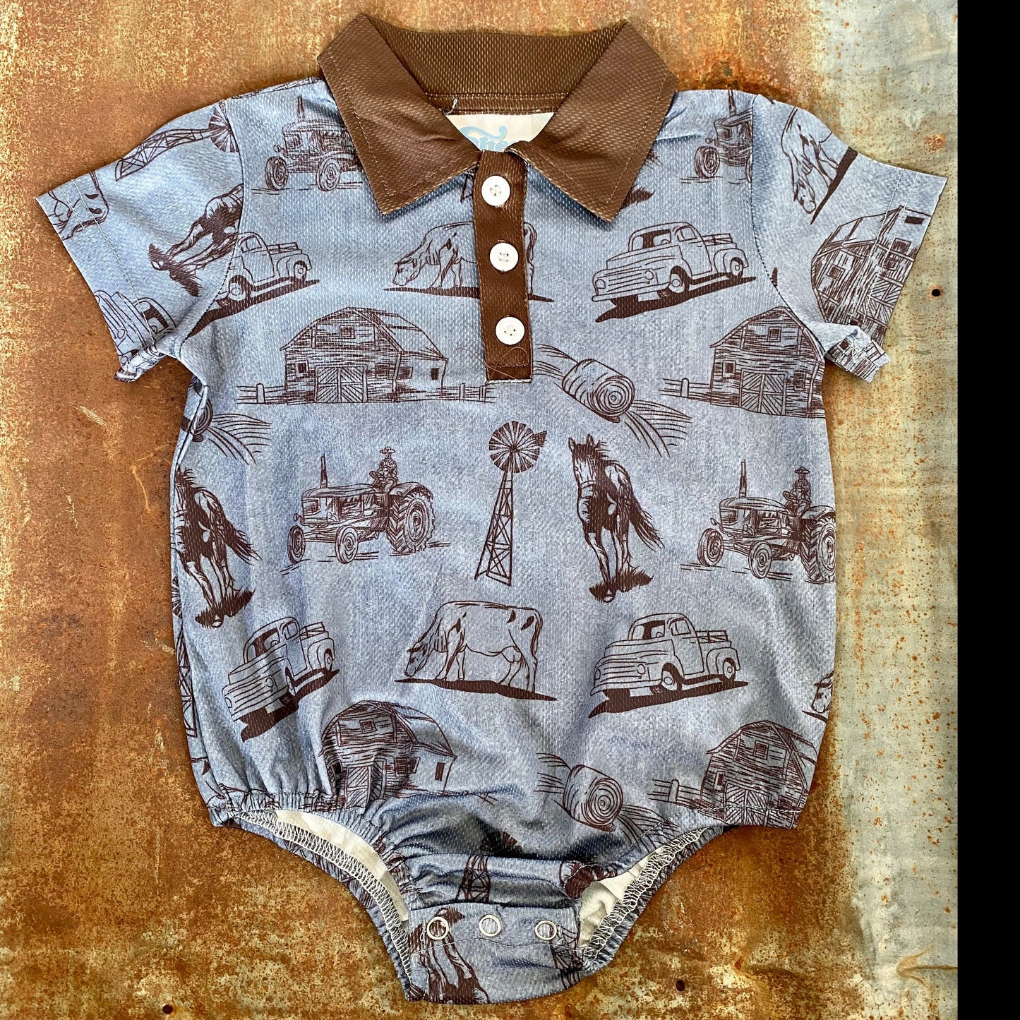 brigalow_kids_farm_print_polo_shea_baby_kids_onesie
